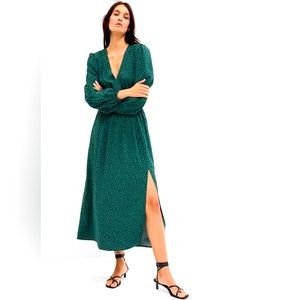 Smocked V necked Maxi dress.